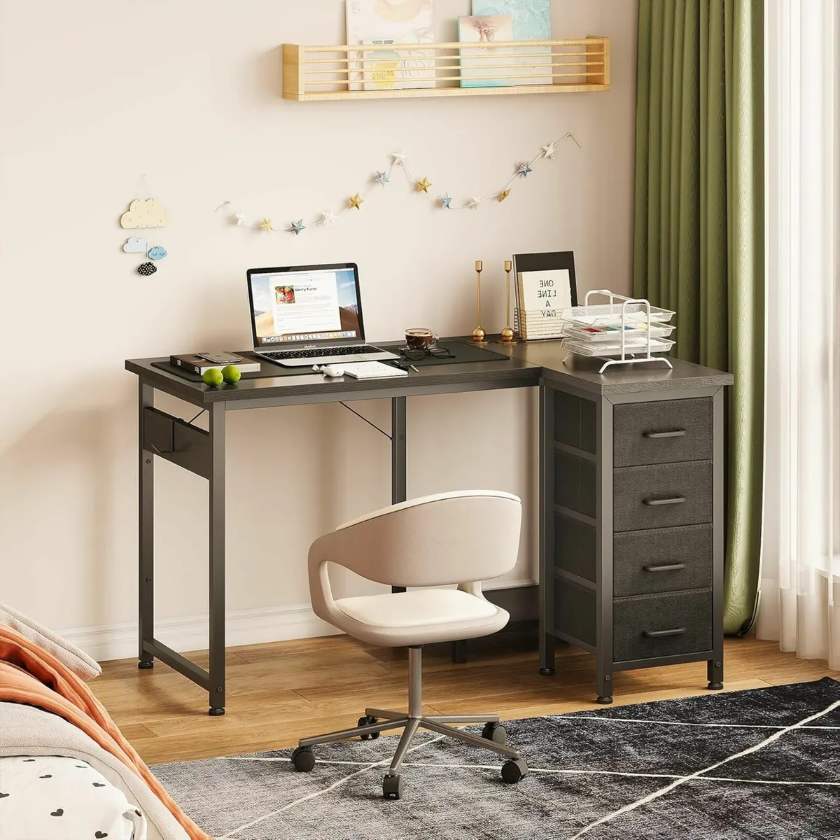 Computer Desk Drawers 100x70cm Corner Office Desk - Image 4