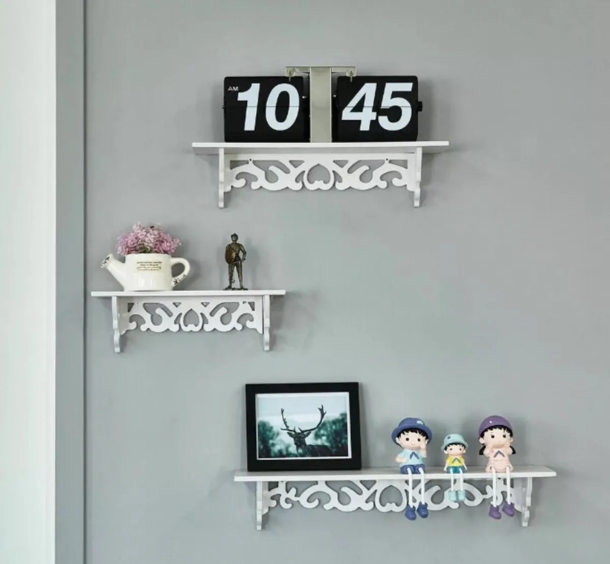 Set of 3 White Floating Wall Shelves NEW - Image 4