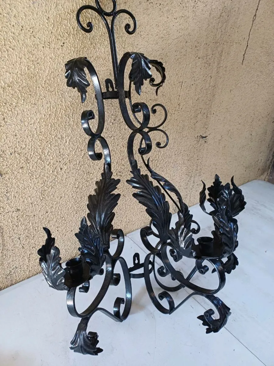 1970s Wrought Iron Candle Holder - Image 2