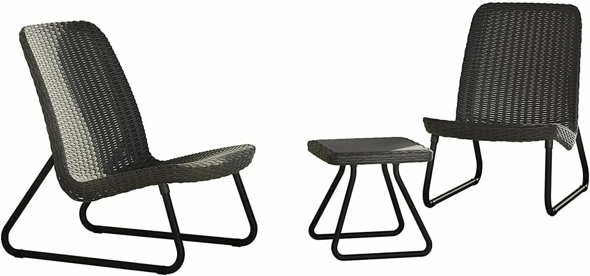 Patio Set Garden Table and Chairs - Graphite/Grey - Image 2