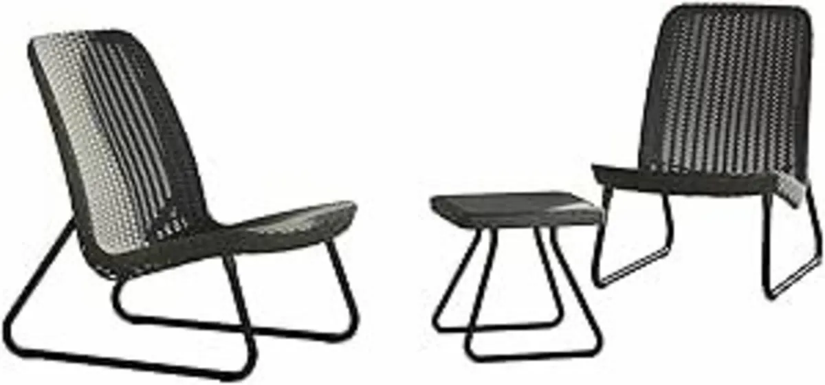 Patio Set Garden Table and Chairs - Graphite/Grey - Image 4