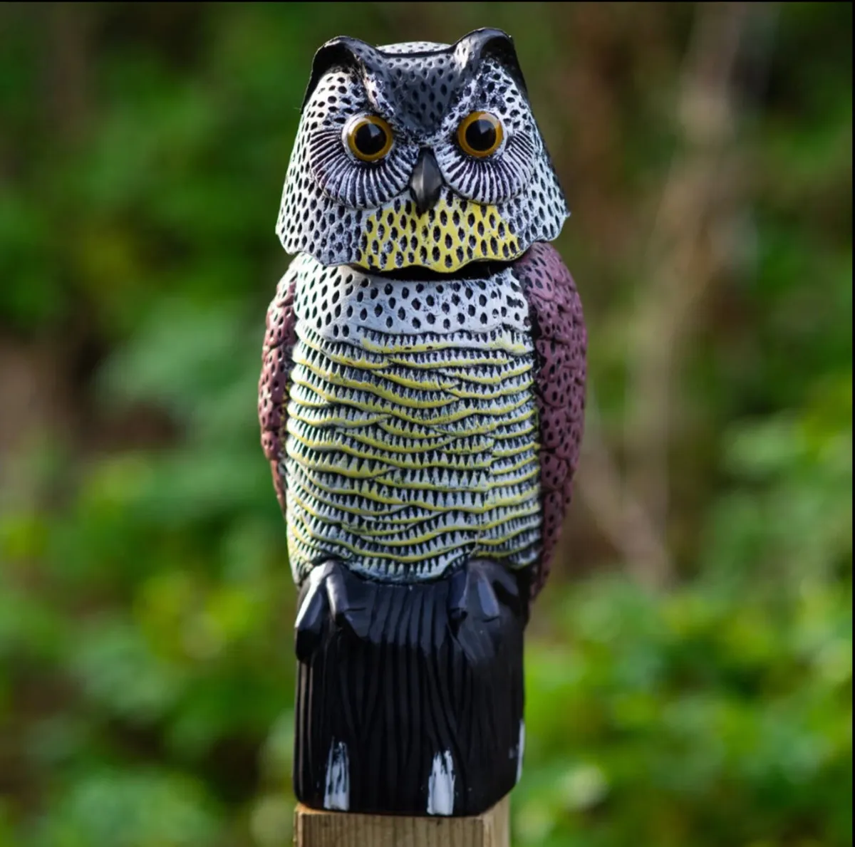 Bird Pigeon Scarecrow Owl Decoy Rotating Head NEW - Image 1
