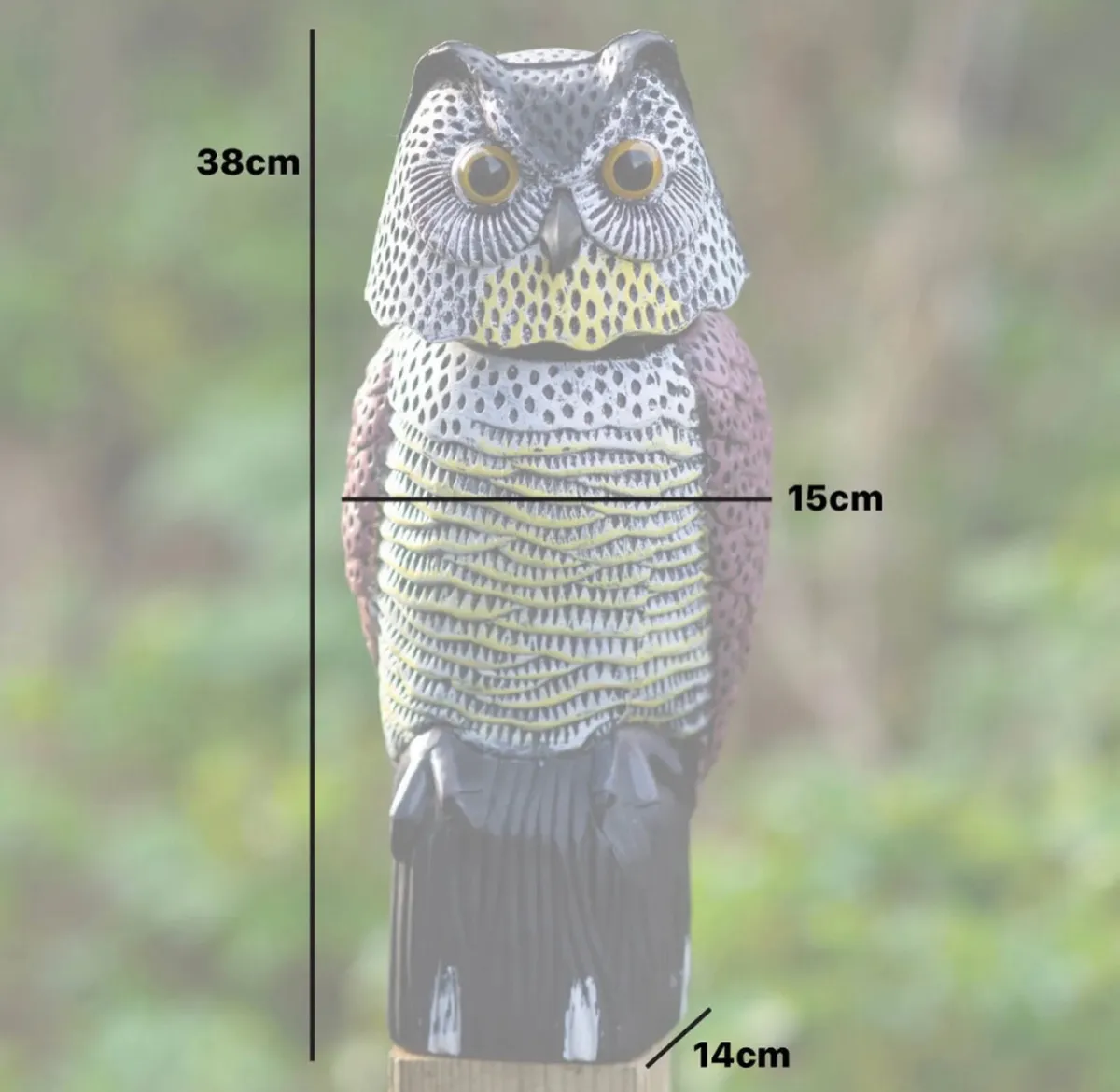 Bird Pigeon Scarecrow Owl Decoy Rotating Head NEW - Image 3