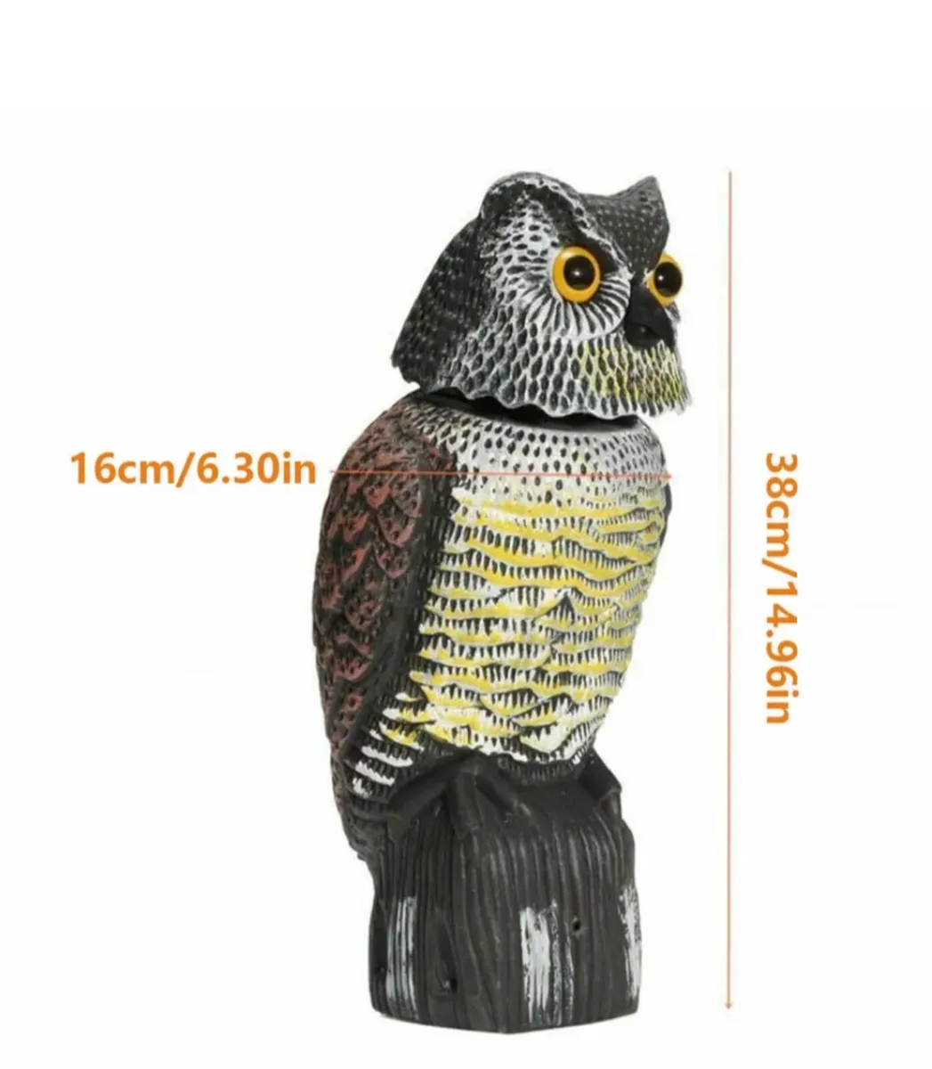 Bird Pigeon Scarecrow Owl Decoy Rotating Head NEW - Image 4