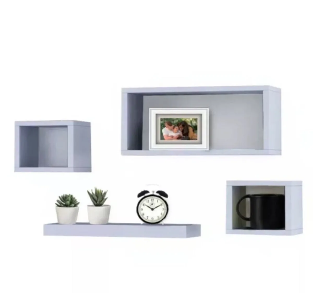 4 Floating Wall Cube Shelves NEW - Image 2