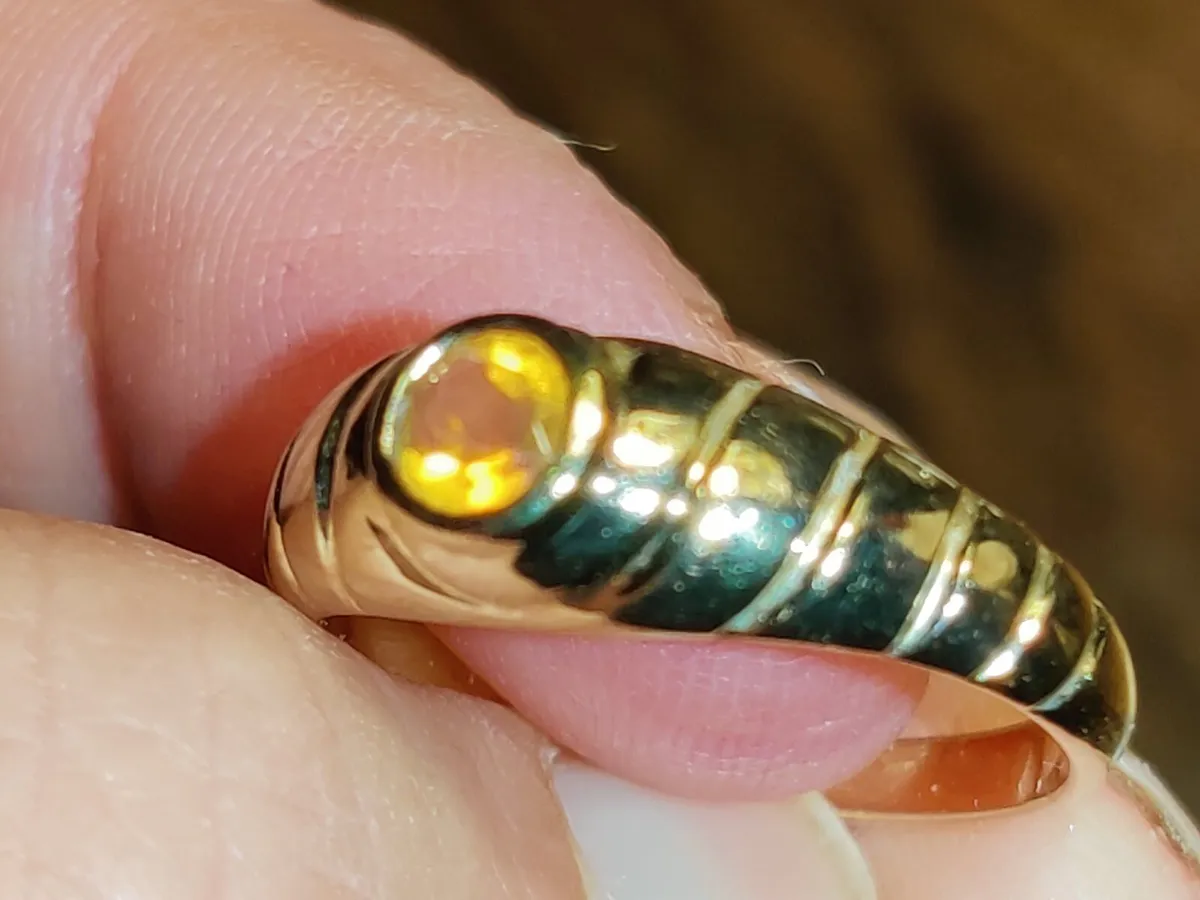 ORANGE BERYL, 9CT Thick Gold New Unisex Ring ! - Image 2