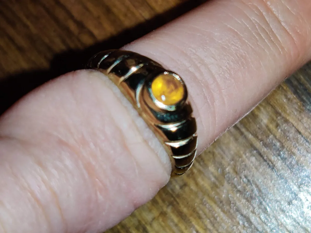 ORANGE BERYL, 9CT Thick Gold New Unisex Ring ! - Image 3