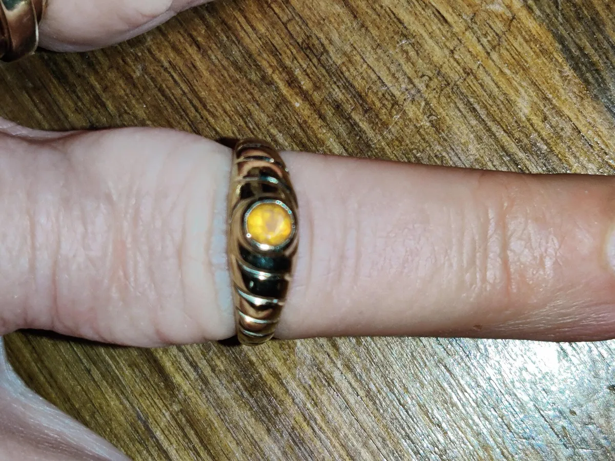 ORANGE BERYL, 9CT Thick Gold New Unisex Ring ! - Image 4