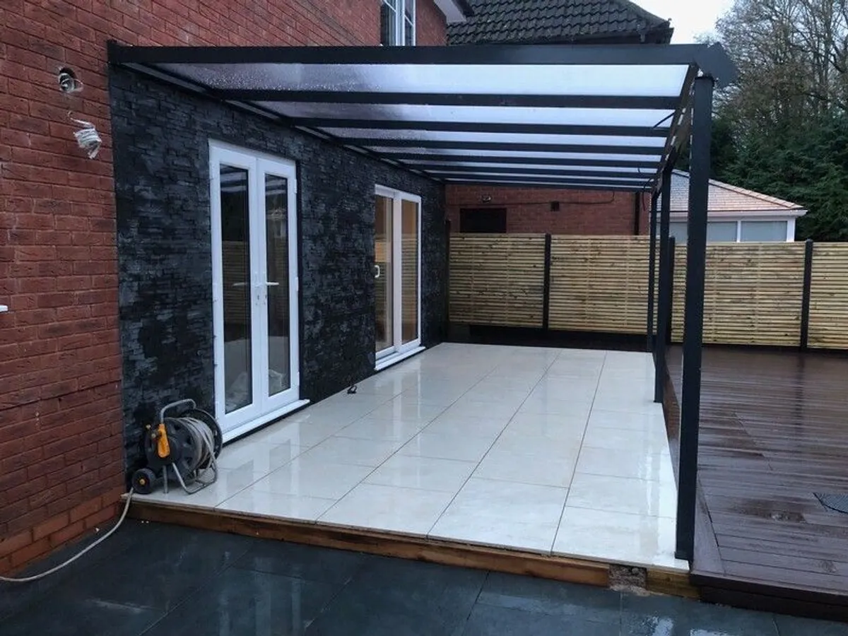 Patio Canopy - Lean-To Kit - White or Grey - Supply Only - Nationwide Delivery Across Ireland - Image 1