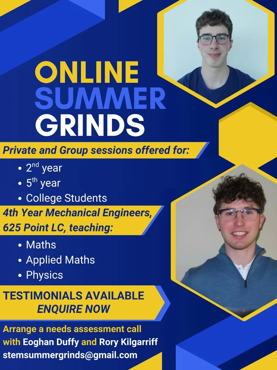 Maths, Applied Maths and Physics Grinds - Image 1