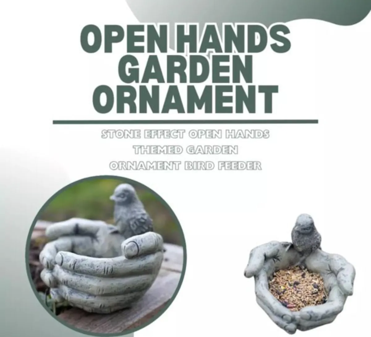 Bird on Hands Bird Feeder NEW - Image 1