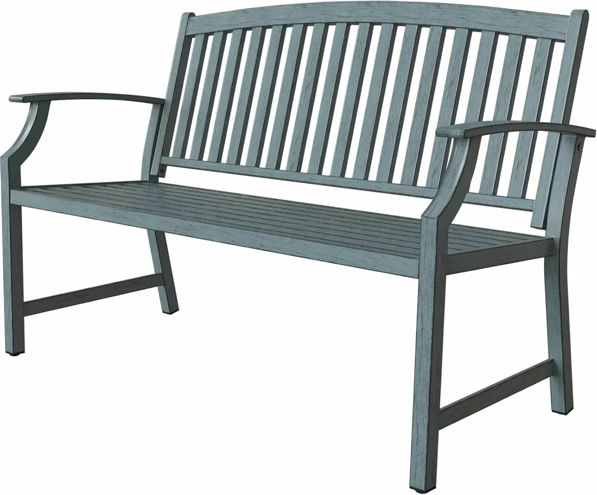 Grand patio Outdoor Bench Blue Garden Park hallway - Image 1
