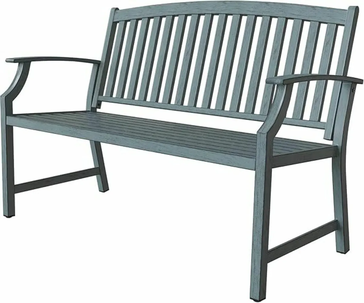 Grand patio Outdoor Bench Blue Garden Park hallway - Image 3