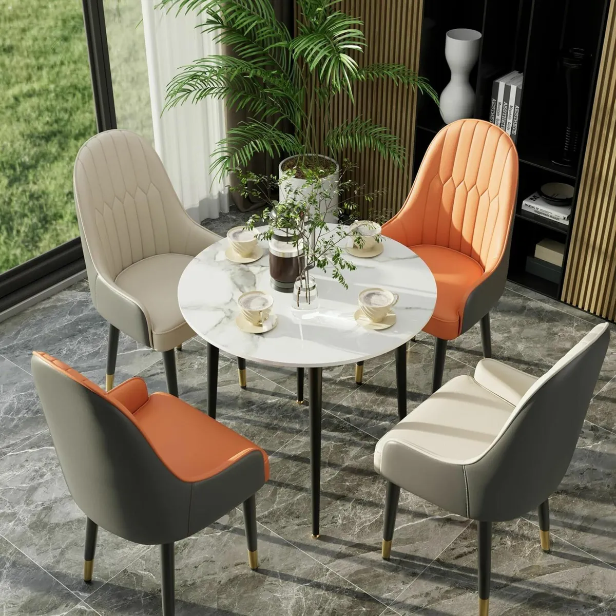 Kitchen Dining Table Coffee Restaurant Round 80cm - Image 4