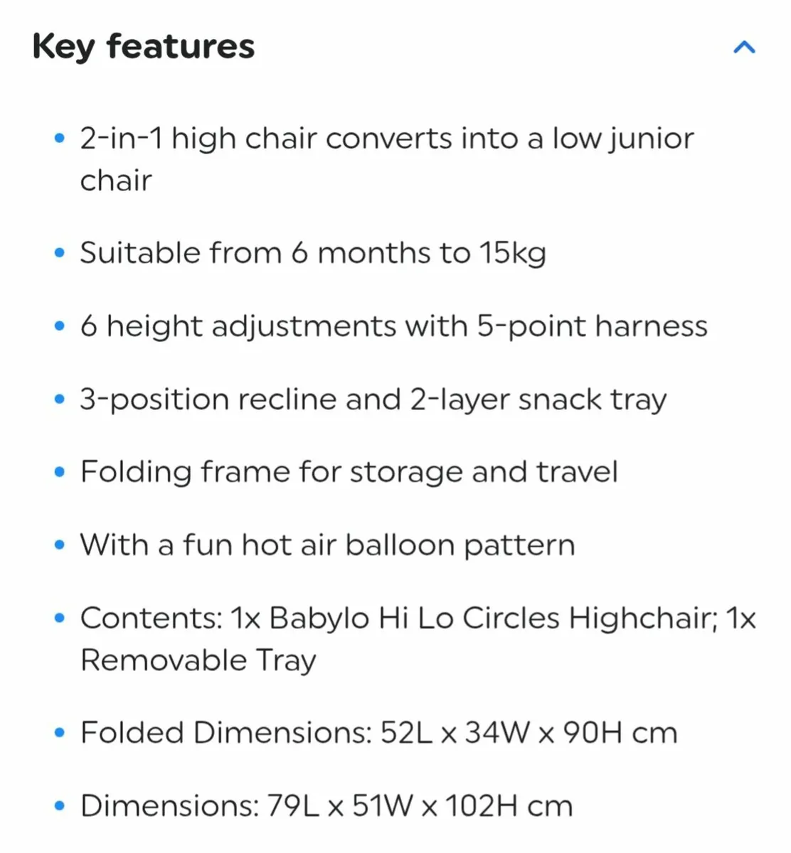 Babylo Hi Lo convertible Highchair - Image 2