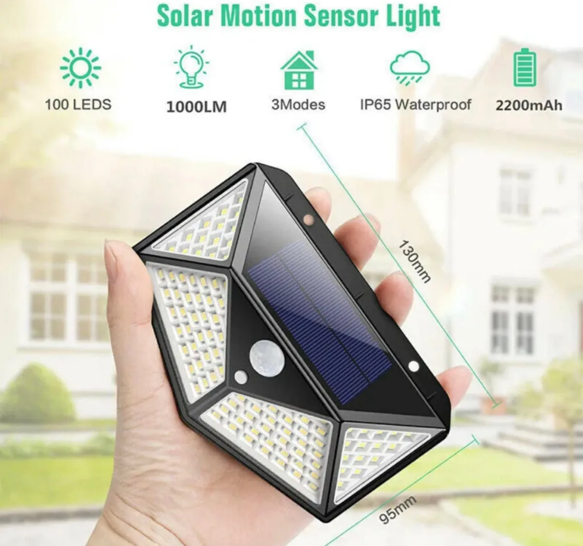 4 x Solar Powered Wall Lights LED PIR NEW - Image 4