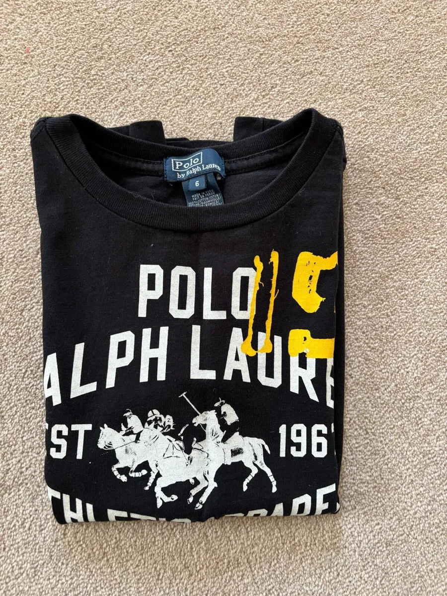 Ralph Lauren black T-shirt age 6-7 - Image 3