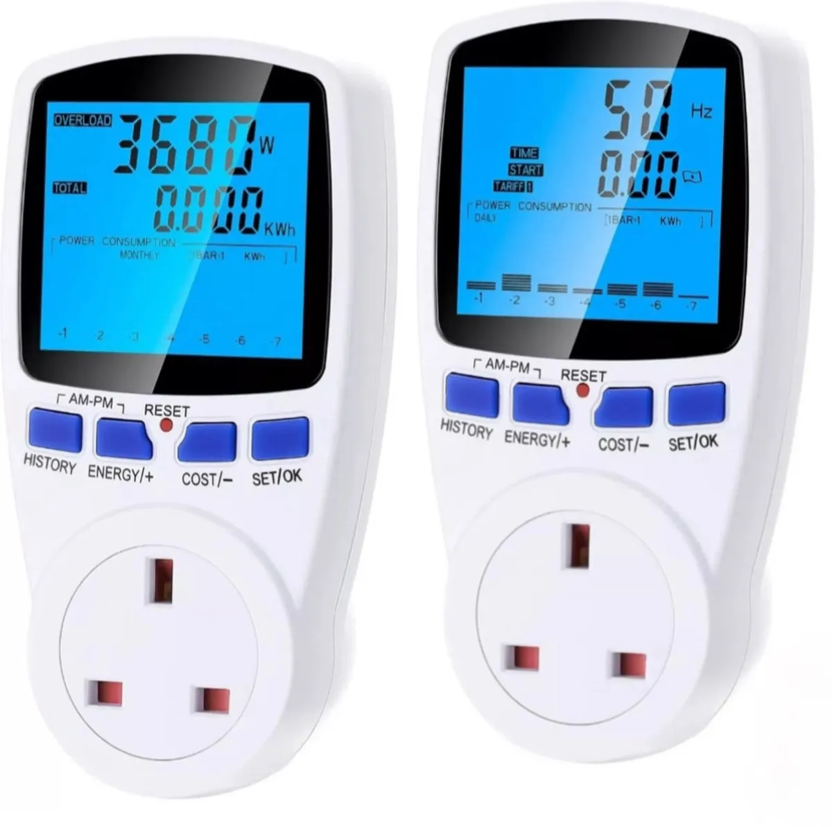 2 x Plug-in Electricity Power Consumption Meter - Image 1