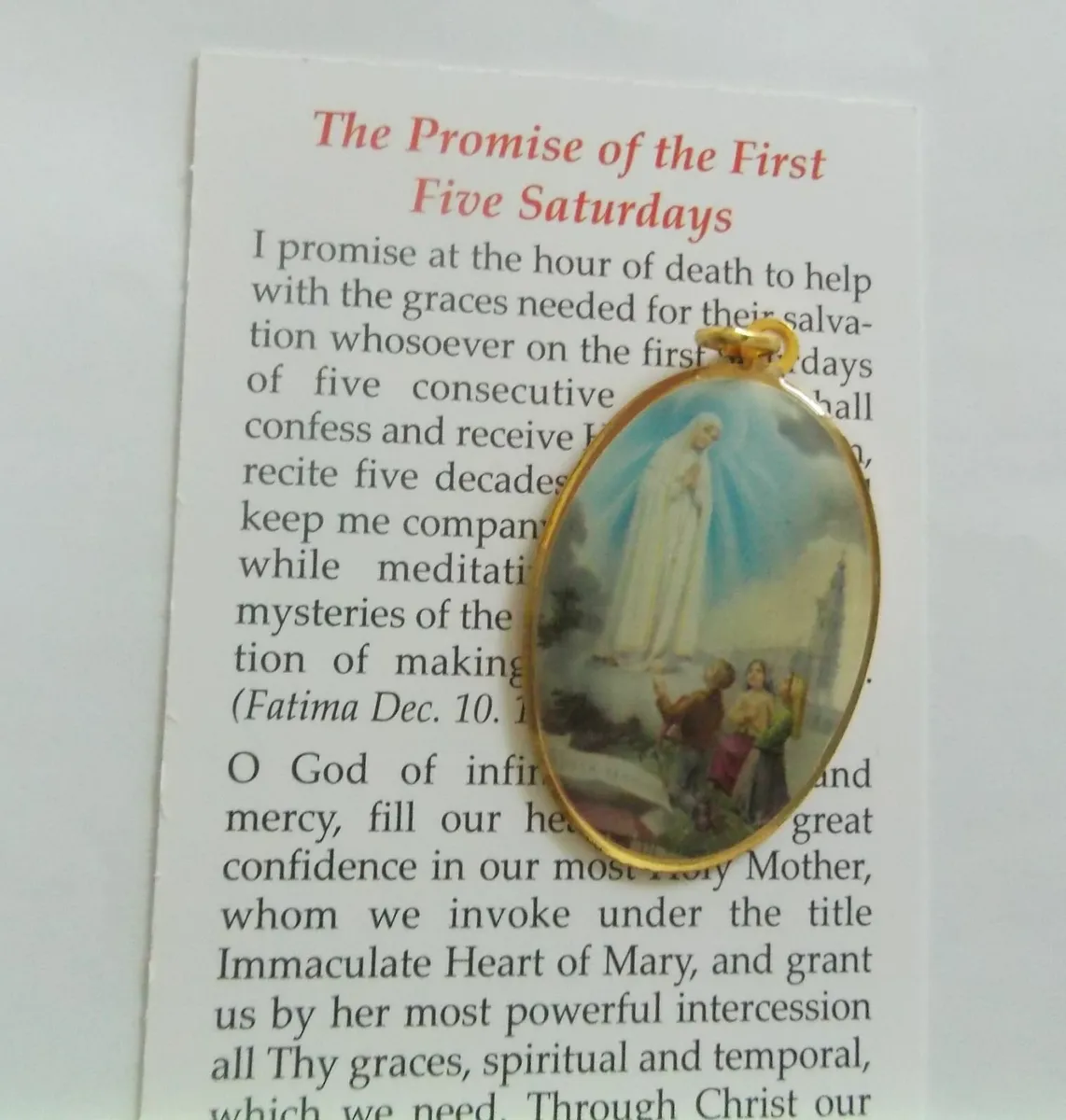 Fatima Medal / Key Ring,.. Free Post - Image 2