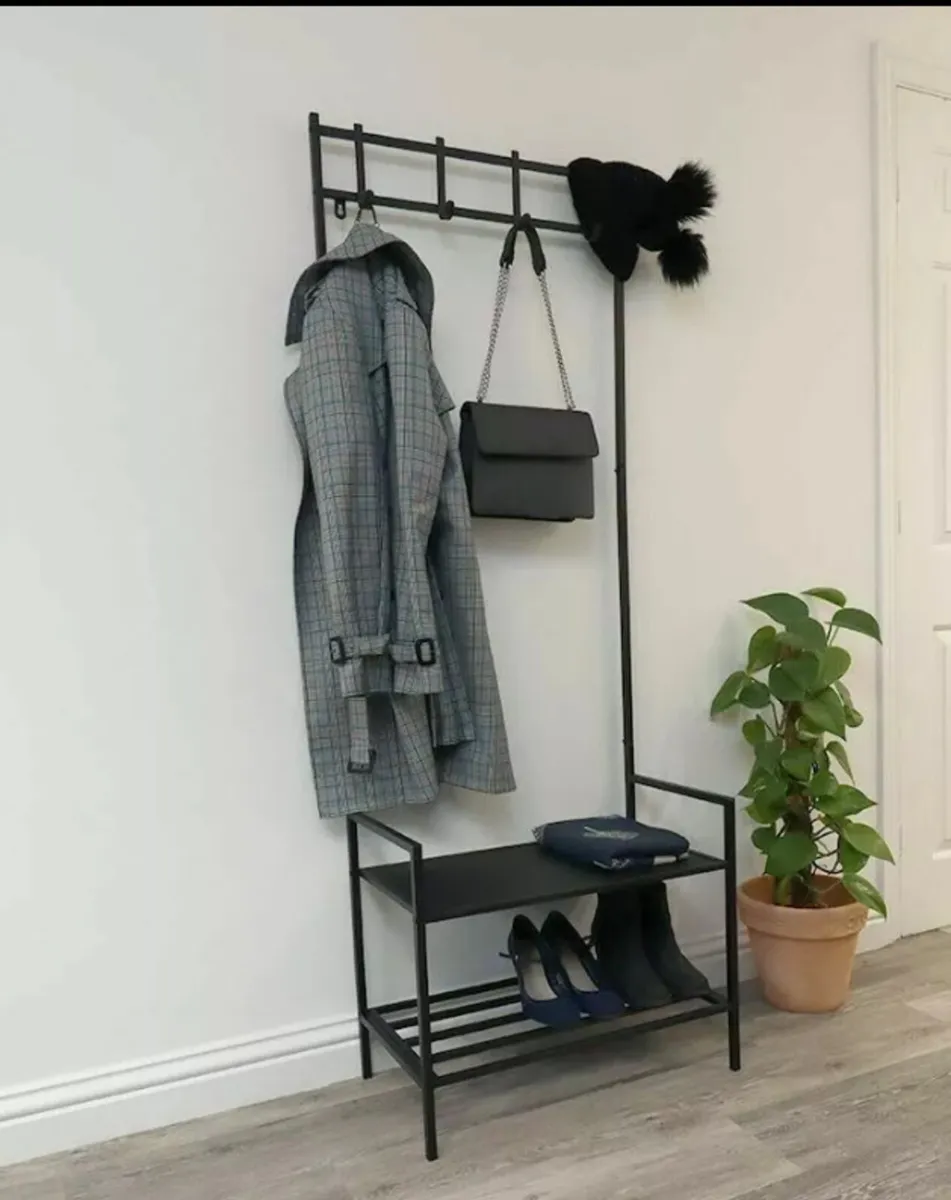 Free Standing Coat Clothes Rail with Shoe Rack NEW - Image 1