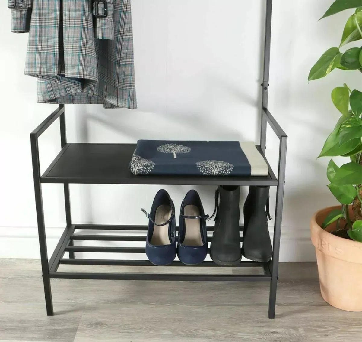 Free Standing Coat Clothes Rail with Shoe Rack NEW - Image 4