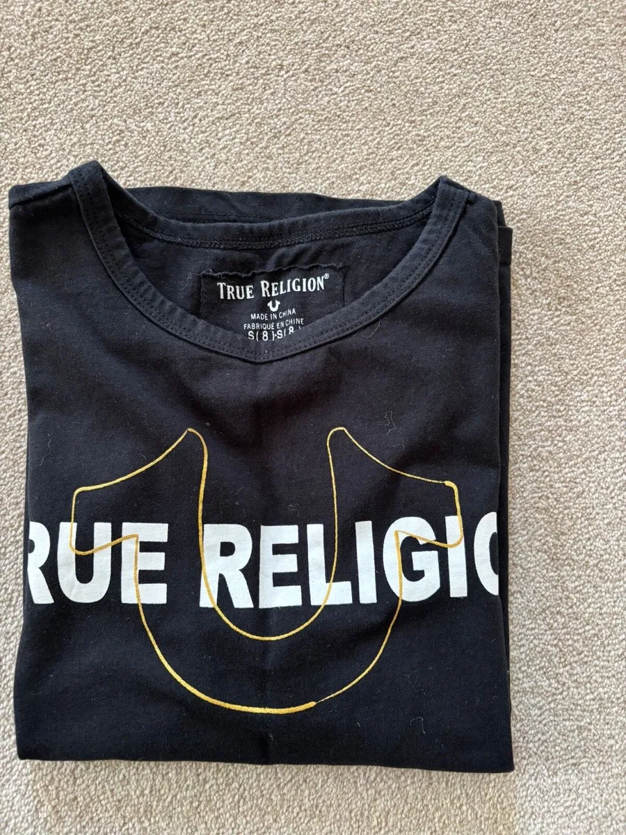 True Religion Black T-shirt age 8 - Image 1