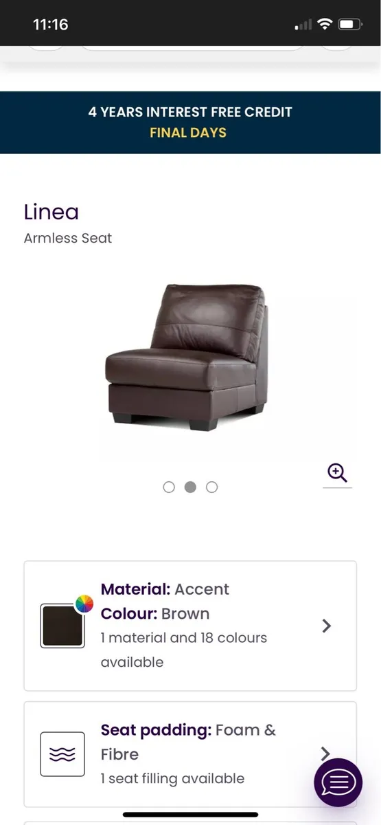 Brown leather seat - Image 2