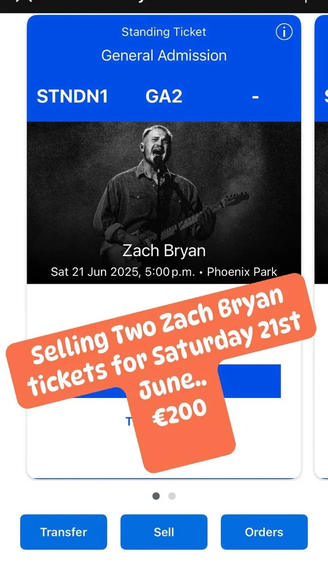 Zach Bryan tickets sat 21st June Dublin