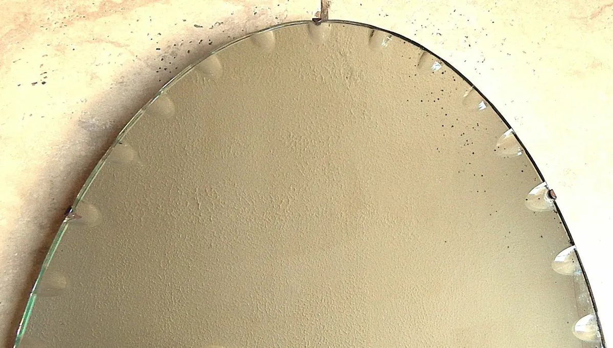 Vintage Oval Scalloped Edge Wall Mirror, c1950s - Image 3