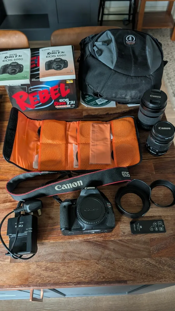 Canon Rebel T3i DSLR Full Kit - Image 1