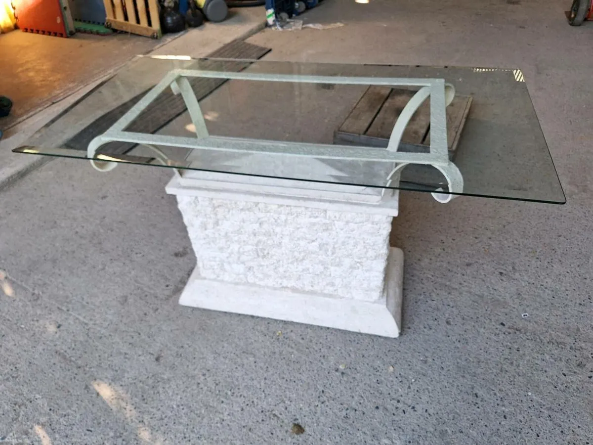 Glass and stone table (DELIVERY) - Image 1