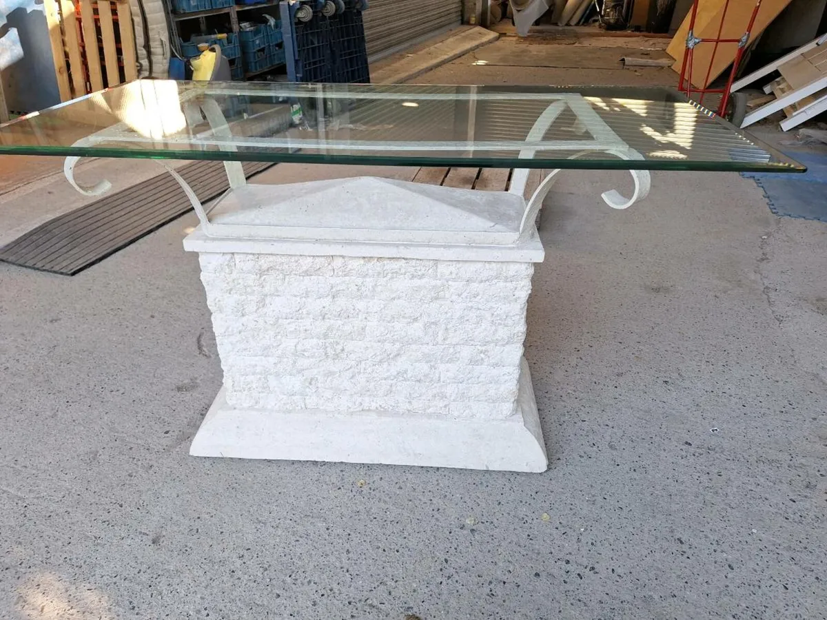 Glass and stone table (DELIVERY) - Image 2