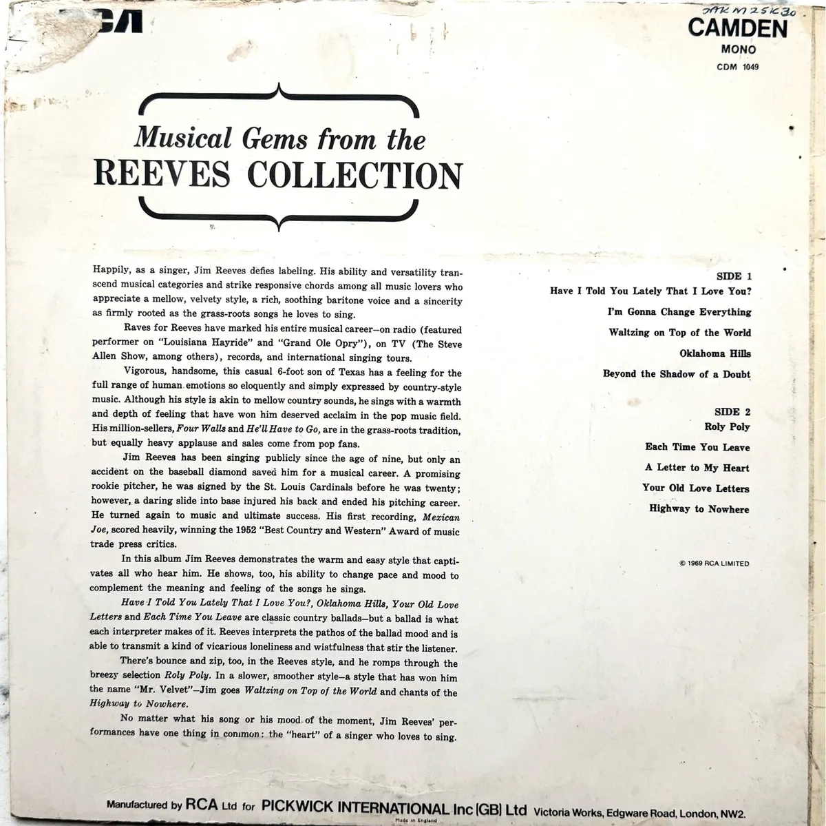 Vinyl LP - Jim Reeves - Have I told you lately - Image 2