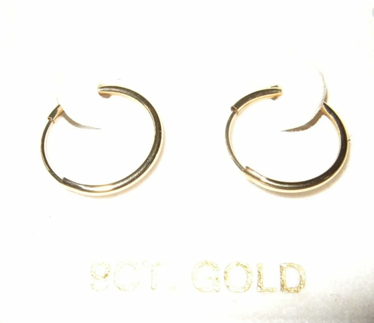 9ct Gold Sleeper Earrings New/Perfect - Image 2