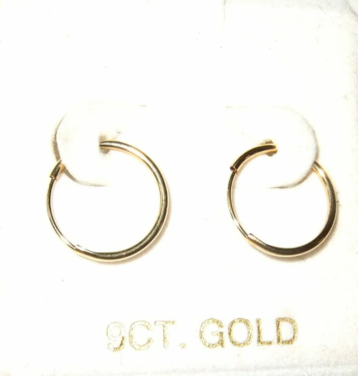 9ct Gold Sleeper Earrings New/Perfect - Image 1