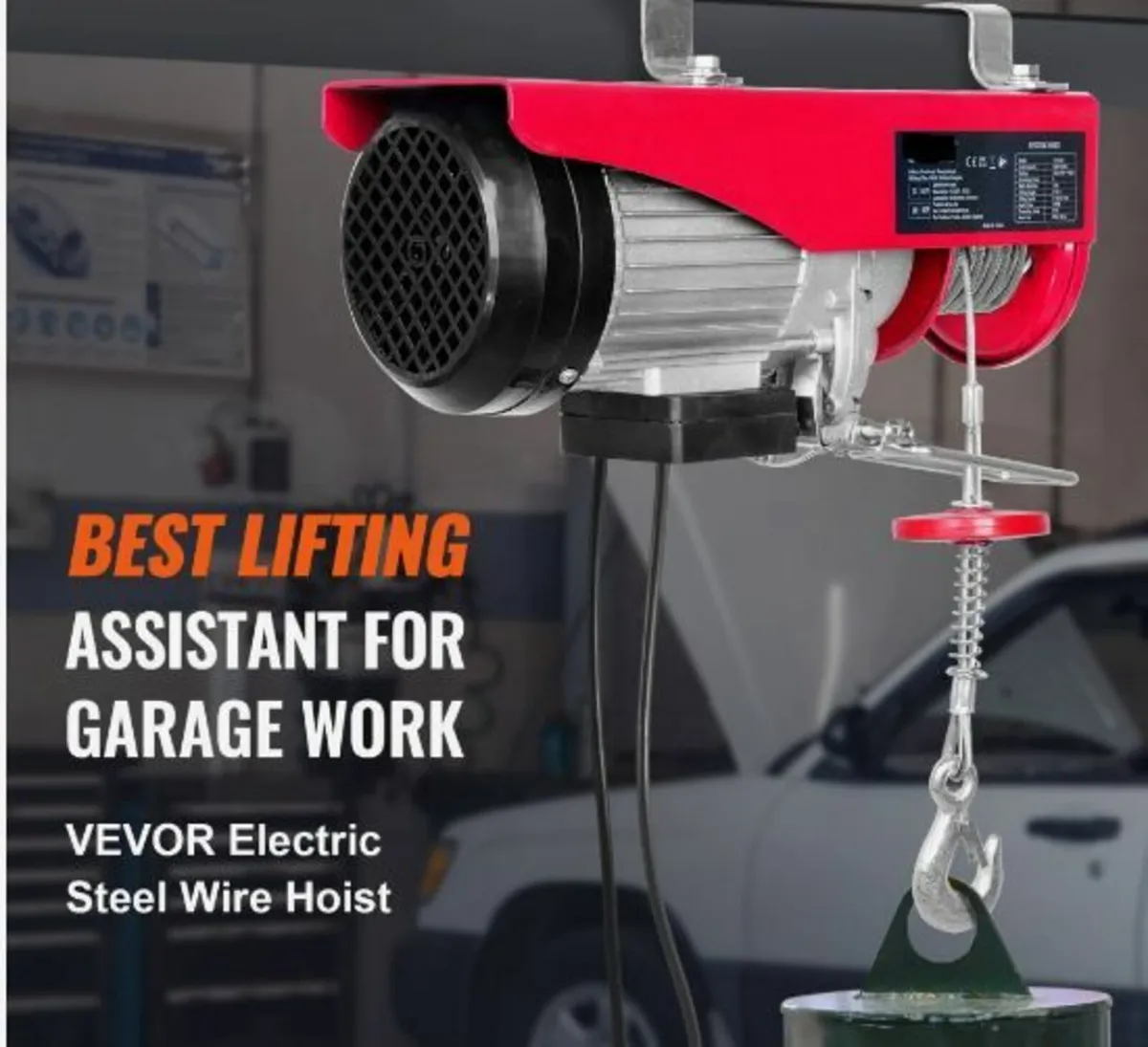 Electric Hoist, 1320 lbs Lifting Capacity, 1150W - Image 2