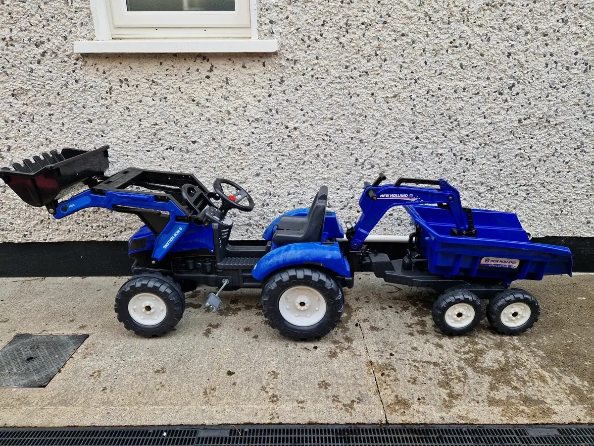 Kids New Holland Ride on Front Loader Tractor and - Image 1