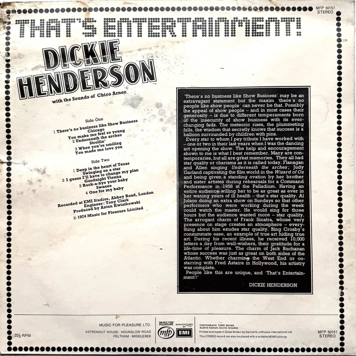 Vinyl LP - Dickie Henderson - That’s entertainment - Image 2