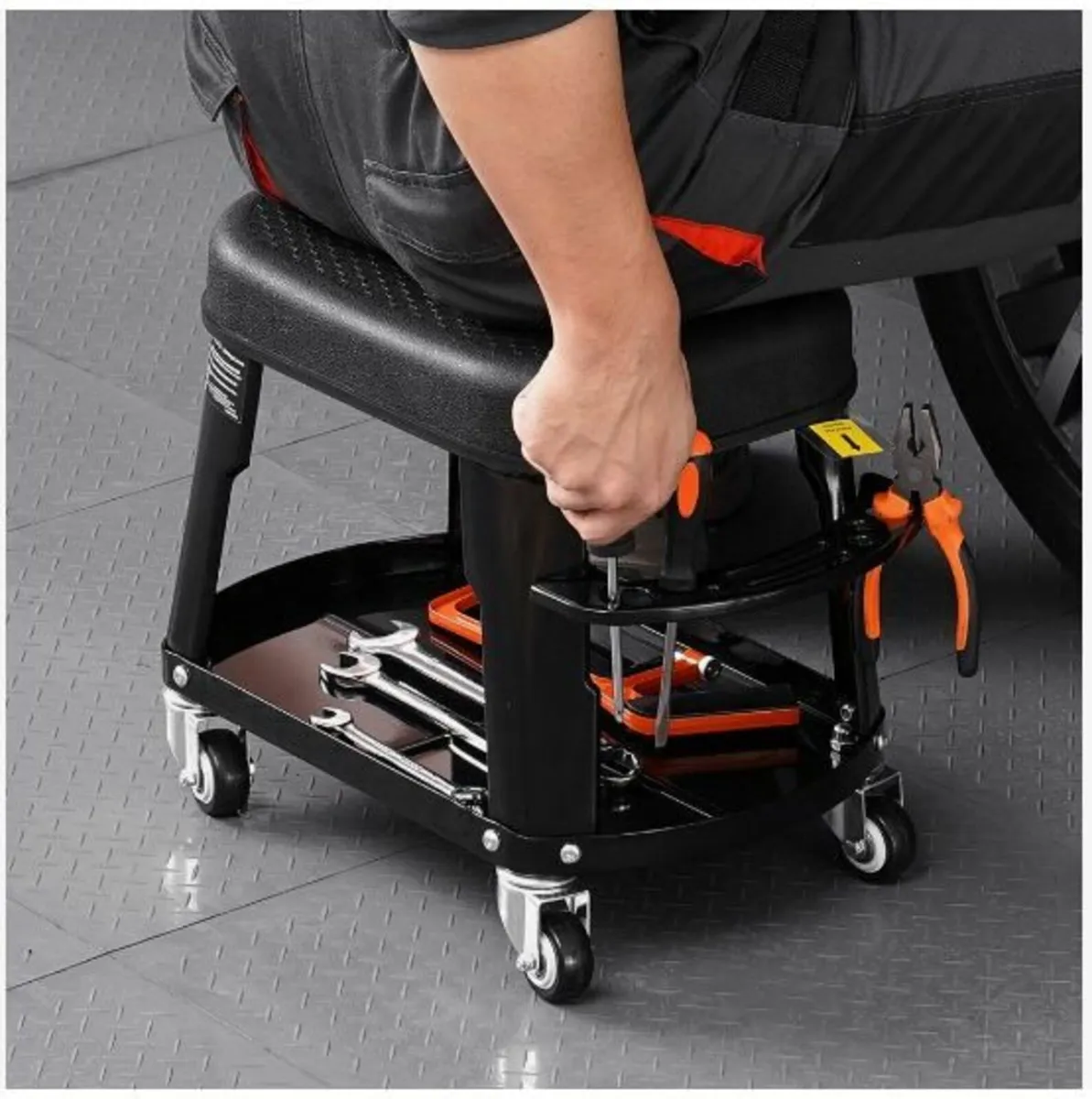 Mechanic Stool Rolling Workshop Seat - Image 3