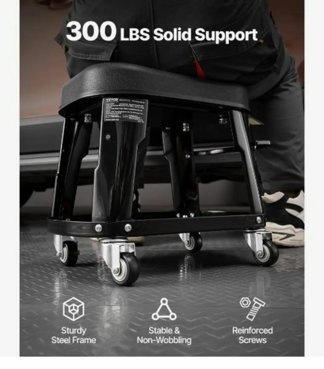 Mechanic Stool Rolling Workshop Seat - Image 4