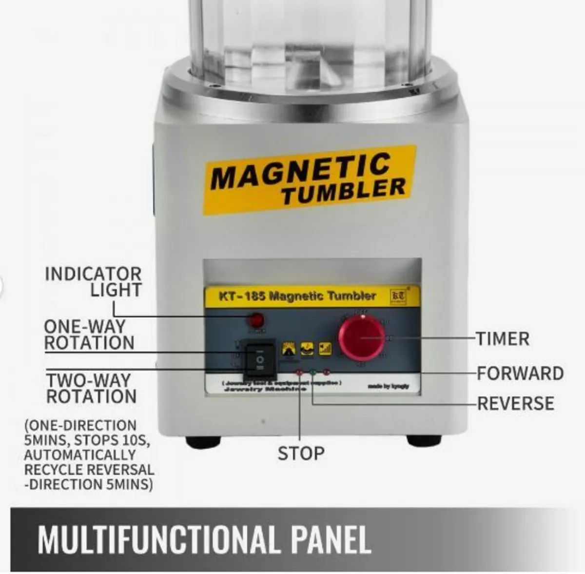 KT-185 Magnetic Tumbler 180mm Jewelry Polisher - Image 3