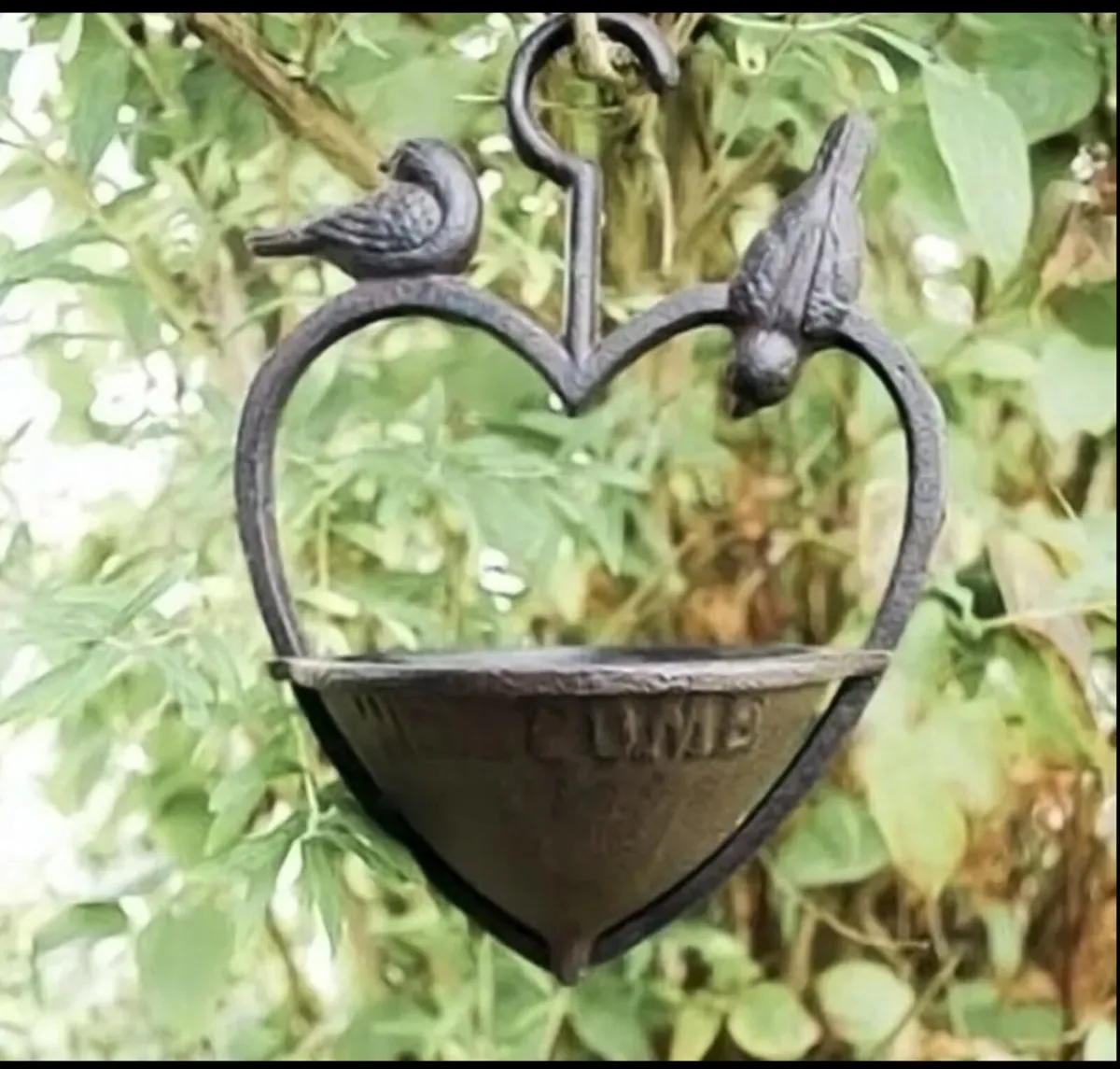 Cast Iron Loveheart Bird Feeder NEW - Image 1