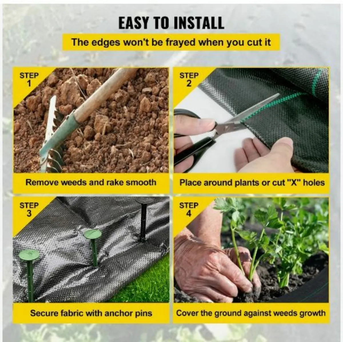 6x300 ft Heavy Duty PP Woven Weed Barrier - Image 3
