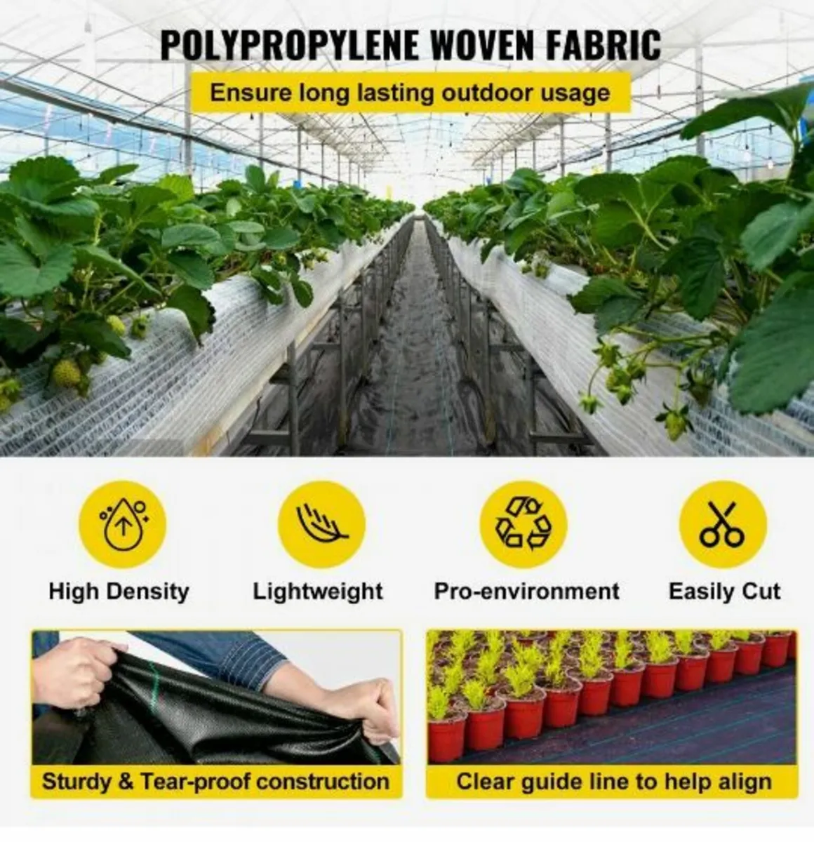 6x300 ft Heavy Duty PP Woven Weed Barrier - Image 4