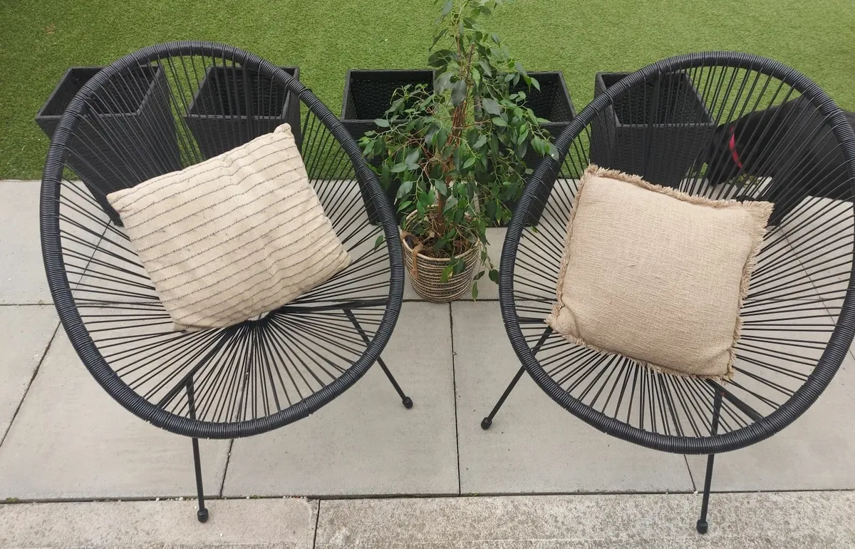 2 JYSK UBBERUP Garden Lounge Chairs Black - Image 1