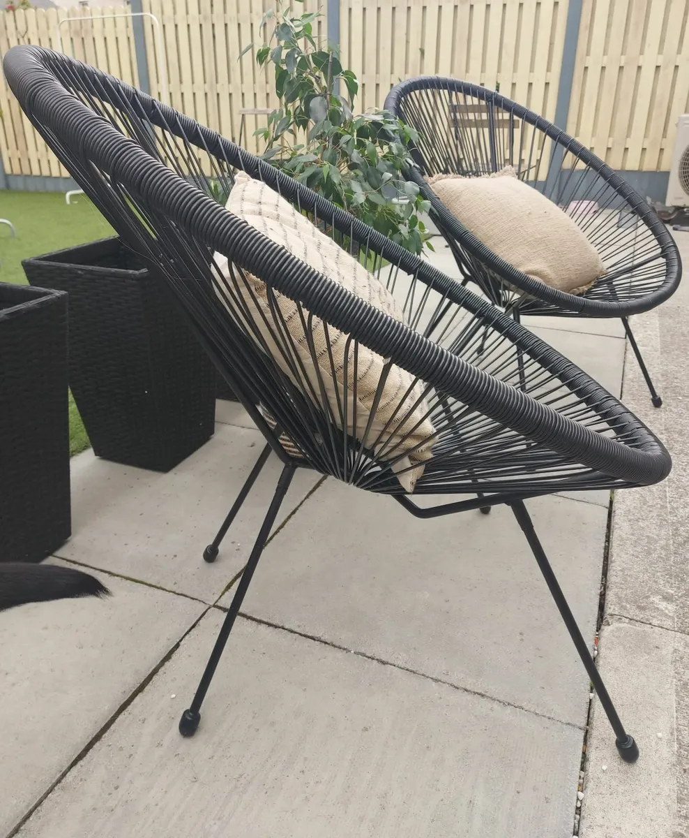2 JYSK UBBERUP Garden Lounge Chairs Black - Image 2