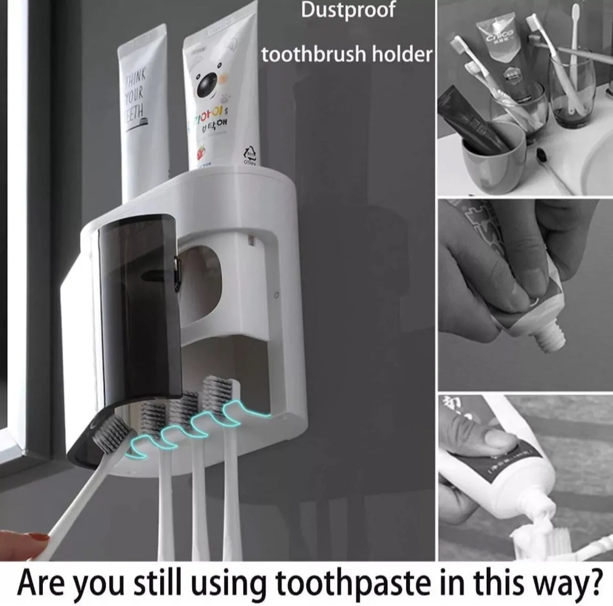 Toothpaste Dispenser Covered Toothbrush Holder - Image 3