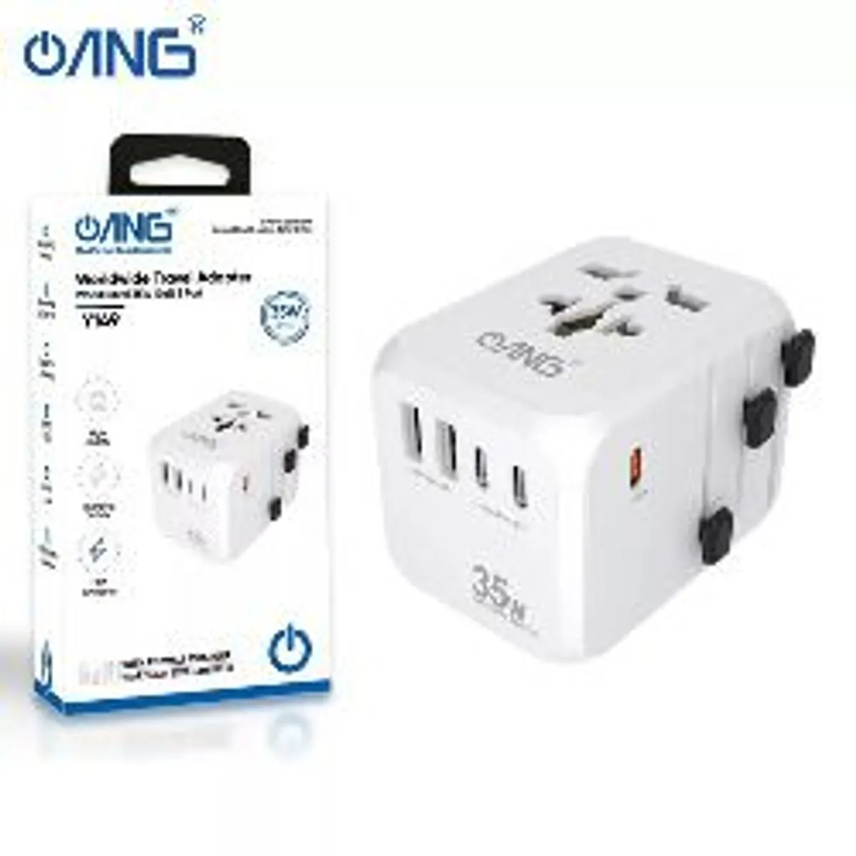 Worldwide Travel Adapter 5 Port USB 35W fast Charge - Image 1
