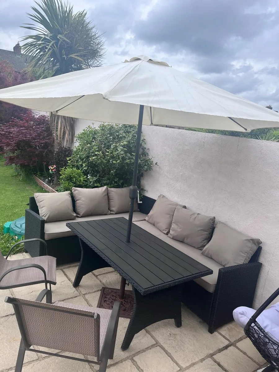 Garden furniture (corner set) and parasol - Image 2