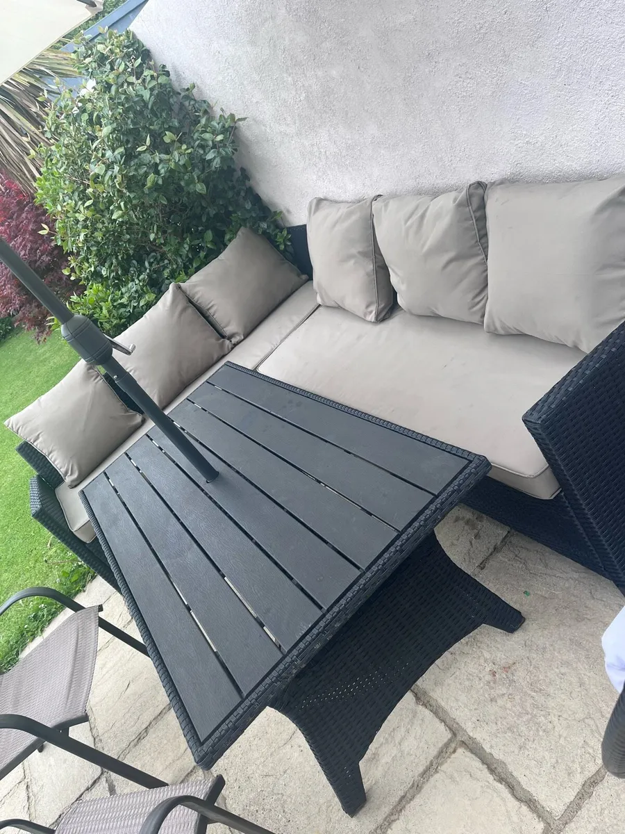 Garden furniture (corner set) and parasol - Image 3